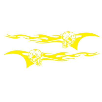 2 PCS/Set D-964 Skull Flame Pattern Car Modified Decorative Sticker(Yellow) - Decorative Sticker by buy2fix | Online Shopping UK | buy2fix