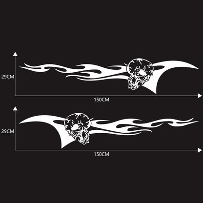2 PCS/Set D-964 Skull Flame Pattern Car Modified Decorative Sticker(White) - Decorative Sticker by buy2fix | Online Shopping UK | buy2fix
