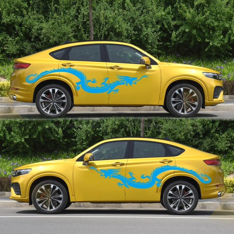 2 PCS/Set D-965 Dragon Pattern Car Modified Decorative Sticker(Blue) - Decorative Sticker by buy2fix | Online Shopping UK | buy2fix