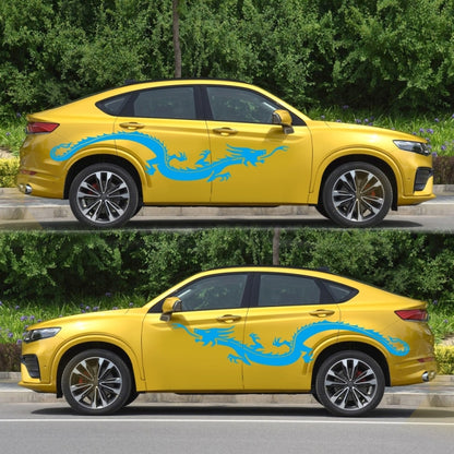 2 PCS/Set D-965 Dragon Pattern Car Modified Decorative Sticker(Blue) - Decorative Sticker by buy2fix | Online Shopping UK | buy2fix