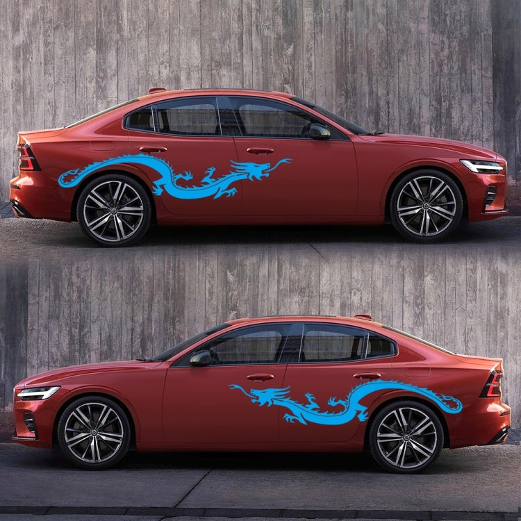 2 PCS/Set D-965 Dragon Pattern Car Modified Decorative Sticker(Blue) - Decorative Sticker by buy2fix | Online Shopping UK | buy2fix