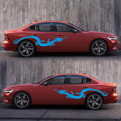 2 PCS/Set D-965 Dragon Pattern Car Modified Decorative Sticker(Blue) - Decorative Sticker by buy2fix | Online Shopping UK | buy2fix