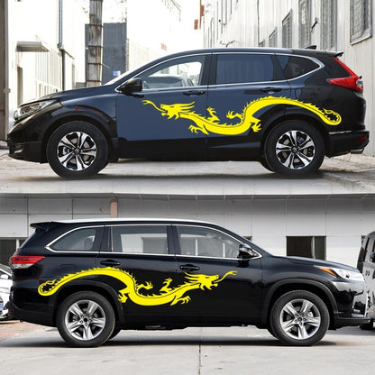 2 PCS/Set D-965 Dragon Pattern Car Modified Decorative Sticker(Yellow) - Decorative Sticker by buy2fix | Online Shopping UK | buy2fix
