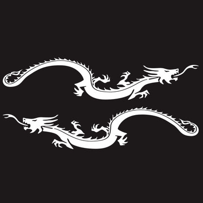 2 PCS/Set D-965 Dragon Pattern Car Modified Decorative Sticker(White) - Decorative Sticker by buy2fix | Online Shopping UK | buy2fix