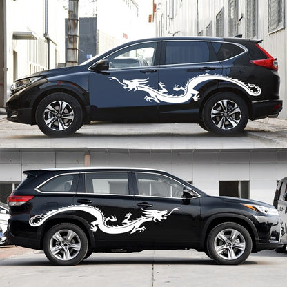 2 PCS/Set D-965 Dragon Pattern Car Modified Decorative Sticker(White) - Decorative Sticker by buy2fix | Online Shopping UK | buy2fix