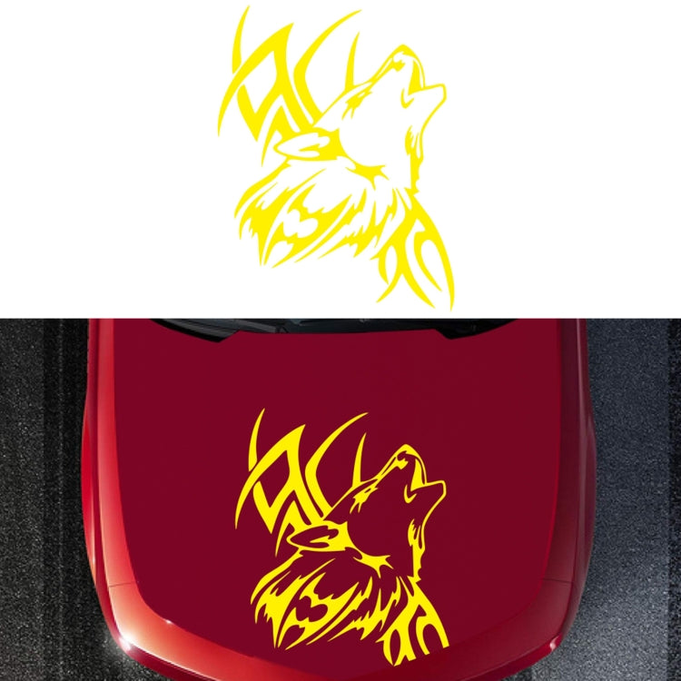 D-967 Wolf Tribe Pattern Car Modified Decorative Sticker(Yellow) - Decorative Sticker by buy2fix | Online Shopping UK | buy2fix