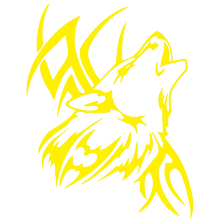 D-967 Wolf Tribe Pattern Car Modified Decorative Sticker(Yellow) - Decorative Sticker by buy2fix | Online Shopping UK | buy2fix
