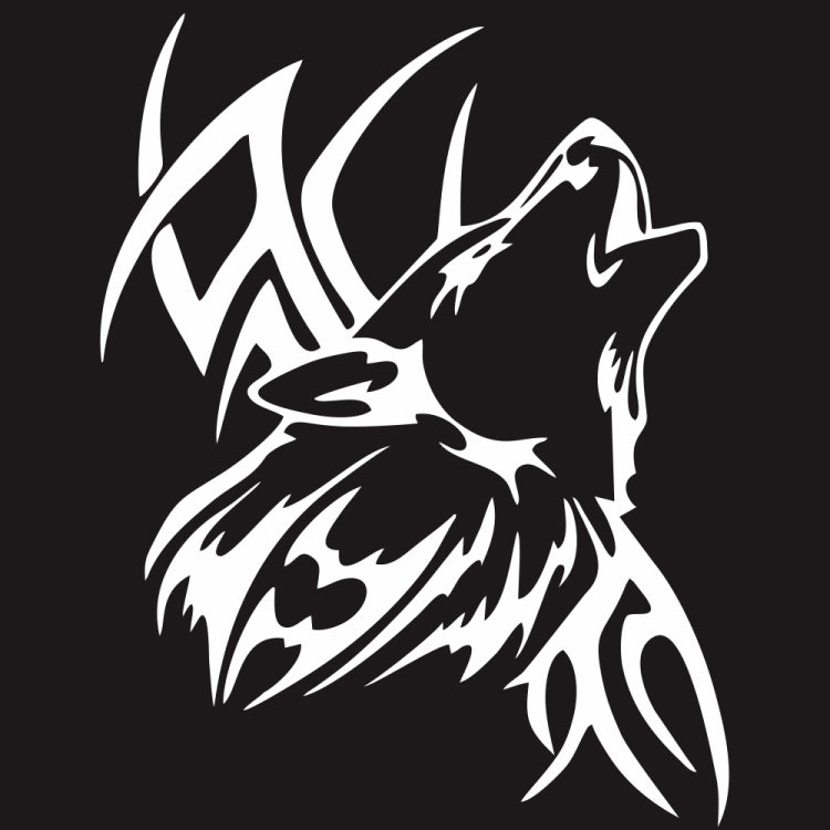 D-967 Wolf Tribe Pattern Car Modified Decorative Sticker(White) - Decorative Sticker by buy2fix | Online Shopping UK | buy2fix
