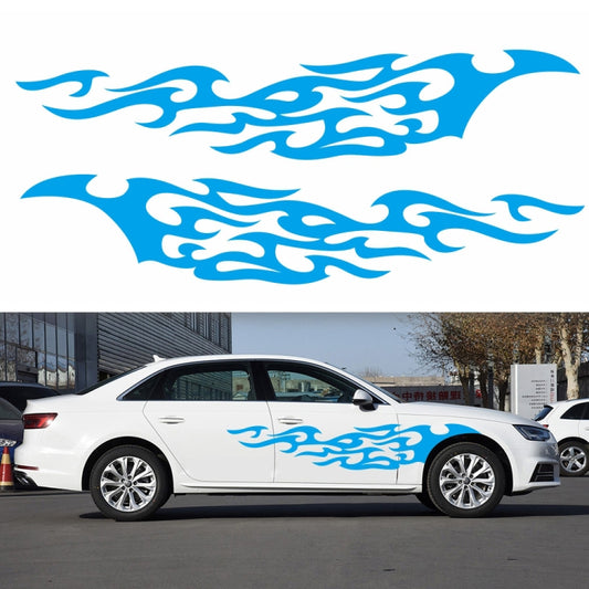 2 PCS/Set D-969 Flame Pattern Car Modified Decorative Sticker(Blue) - Decorative Sticker by buy2fix | Online Shopping UK | buy2fix