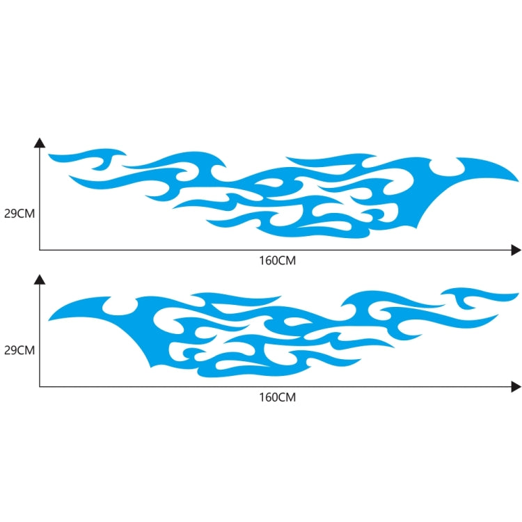 2 PCS/Set D-969 Flame Pattern Car Modified Decorative Sticker(Blue) - Decorative Sticker by buy2fix | Online Shopping UK | buy2fix