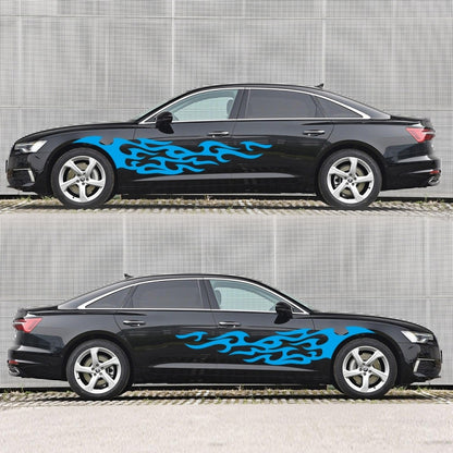 2 PCS/Set D-969 Flame Pattern Car Modified Decorative Sticker(Blue) - Decorative Sticker by buy2fix | Online Shopping UK | buy2fix