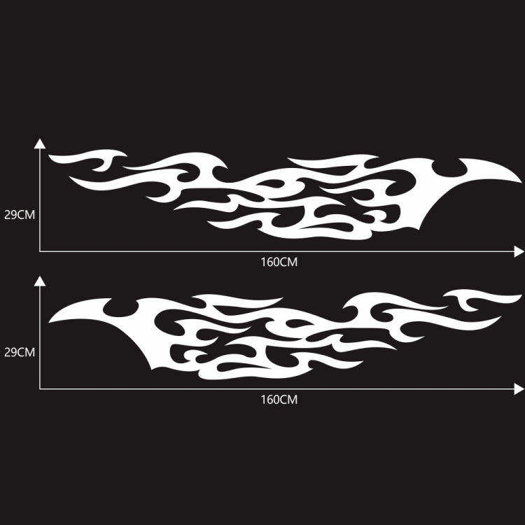 2 PCS/Set D-969 Flame Pattern Car Modified Decorative Sticker(White) - Decorative Sticker by buy2fix | Online Shopping UK | buy2fix