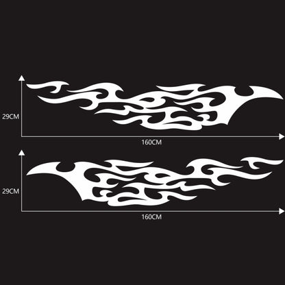 2 PCS/Set D-969 Flame Pattern Car Modified Decorative Sticker(White) - Decorative Sticker by buy2fix | Online Shopping UK | buy2fix