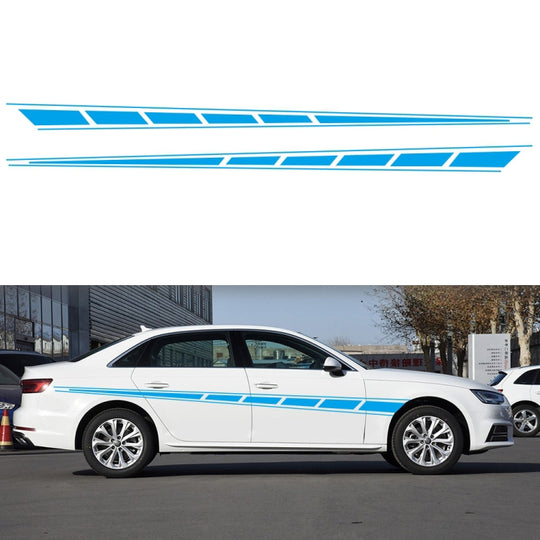 2 PCS/Set D-970 Checkered Flag Pattern Car Modified Decorative Sticker(Blue)