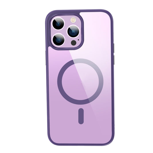For iPhone 14 Pro Crystal Clear Series Magsafe Magnetic Phone Case (Purple) - iPhone 14 Pro Cases by buy2fix | Online Shopping UK | buy2fix