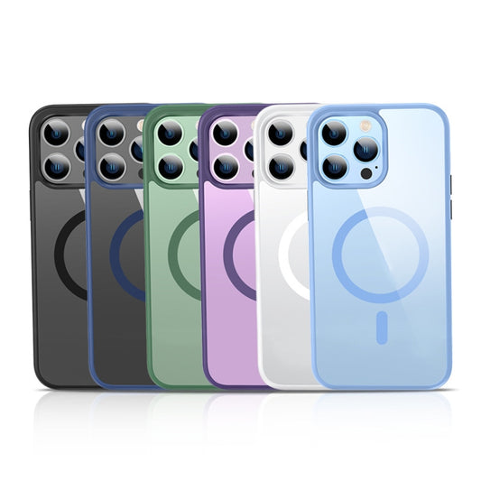 For iPhone 14 Pro Crystal Clear Series Magsafe Magnetic Phone Case (Purple) - iPhone 14 Pro Cases by buy2fix | Online Shopping UK | buy2fix