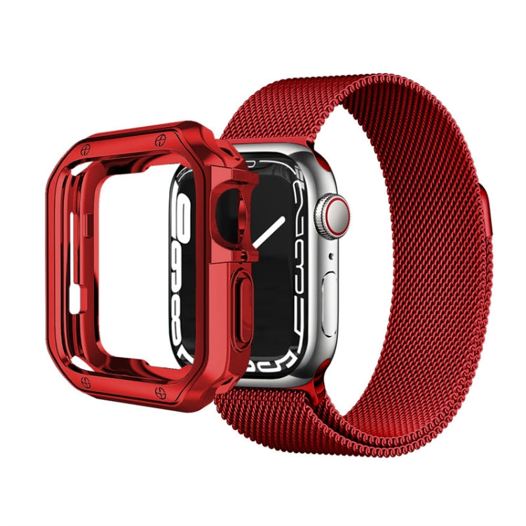 TPU Frame Watch Case For Apple Watch Series 9 / 8 / 7 41mm(Red) - Watch Cases by buy2fix | Online Shopping UK | buy2fix