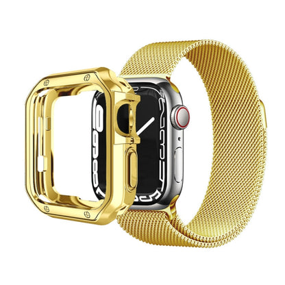 TPU Frame Watch Case For Apple Watch Series 9 / 8 / 7 45mm(Gold) by buy2fix