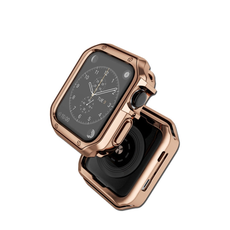 TPU Frame Watch Case For Apple Watch Series 9 / 8 / 7 45mm(Rose Gold) - Watch Cases by buy2fix | Online Shopping UK | buy2fix
