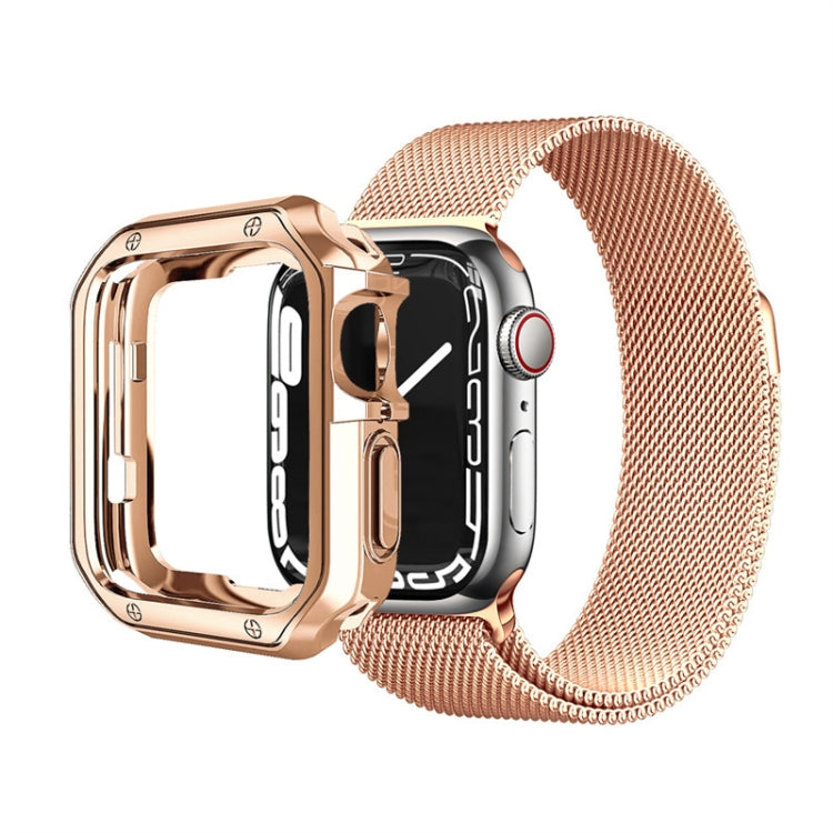 TPU Frame Watch Case For Apple Watch Series 9 / 8 / 7 45mm(Rose Gold) - Watch Cases by buy2fix | Online Shopping UK | buy2fix