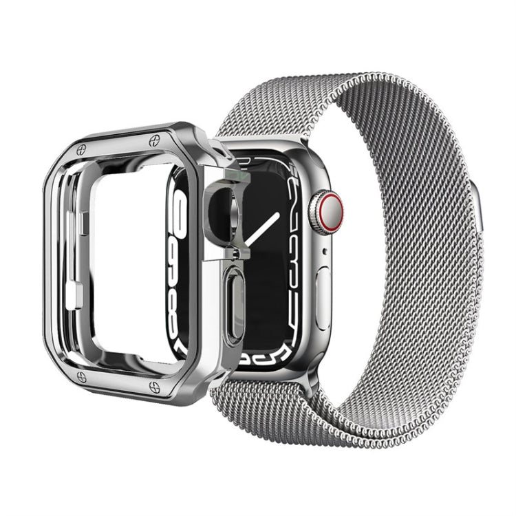TPU Frame Watch Case For Apple Watch Series 9 / 8 / 7 45mm(Silver) by buy2fix
