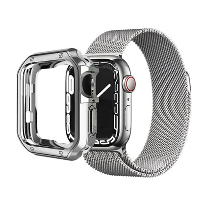 TPU Frame Watch Case For Apple Watch Series 9 / 8 / 7 45mm(Silver) by buy2fix