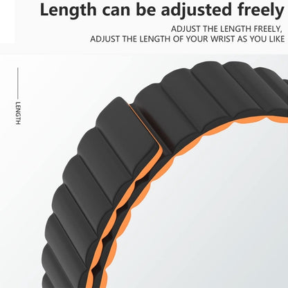 Reverse Buckle Magnetic Silicone Watch Band For Apple Watch Ultra 49mm&Watch Ultra 2 49mm / Series 9&8&7 45mm / SE 3&SE 2&6&SE&5&4 44mm / 3&2&1 42mm(Black Yellow) by buy2fix