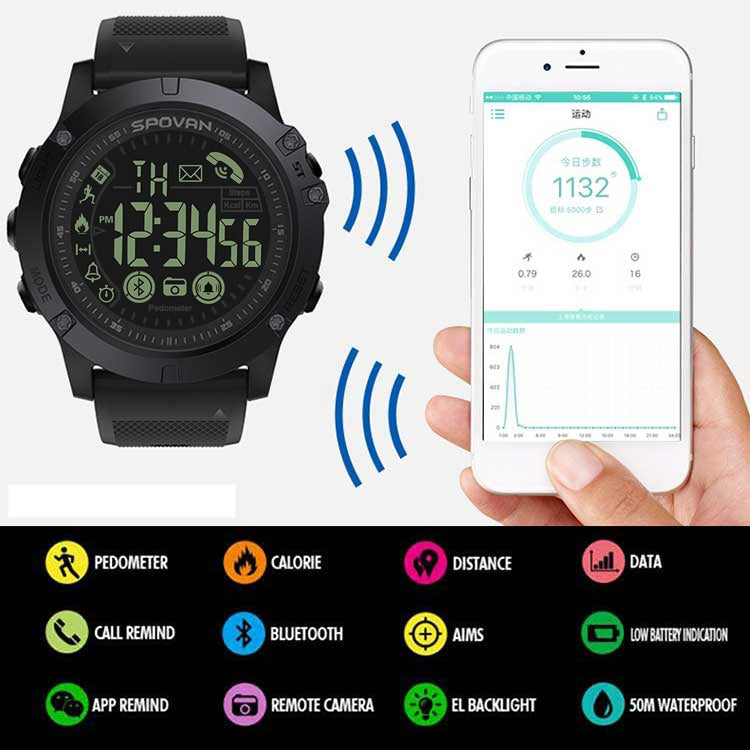 PR1-2 1.24 inch IP68 Waterproof Sport Smart Watch, Support Bluetooth / Sleep Monitor / Call Reminder(Blue) by buy2fix