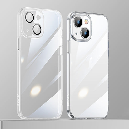 For iPhone 13 SULADA Crytal Steel Series Diamond Glass + TPU Phone Case(Transparent)