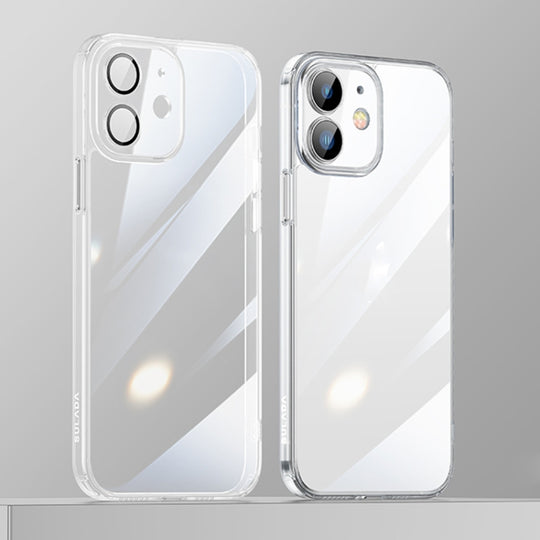 For iPhone 12 SULADA Crytal Steel Series Diamond Glass + TPU Phone Case(Transparent)