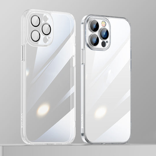 For iPhone 12 Pro SULADA Crytal Steel Series Diamond Glass + TPU Phone Case(Transparent)
