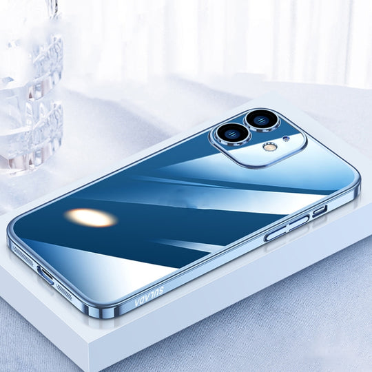 For iPhone 12 SULADA JINGJIA Series Lens Protector PC Phone Case(Blue)