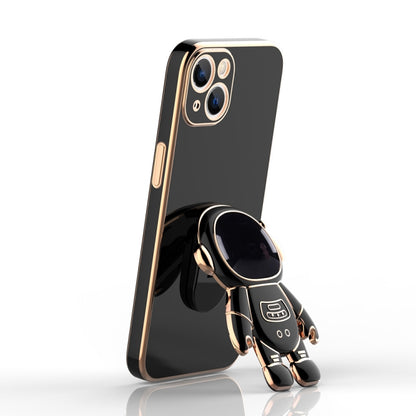For iPhone 11 Plating Astronaut Holder Phone Case (Matcha Green) - iPhone 11 Cases by buy2fix | Online Shopping UK | buy2fix