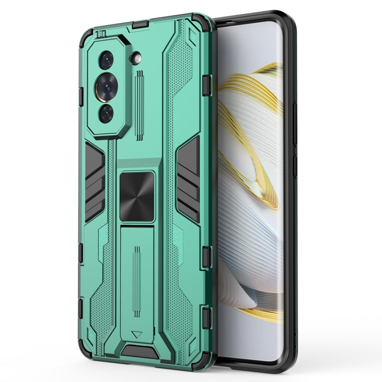 For Huawei Nova 10 Pro 4G Supersonic PC + TPU Shock-proof Protective Phone Case with Holder(Green) - Huawei Cases by buy2fix | Online Shopping UK | buy2fix