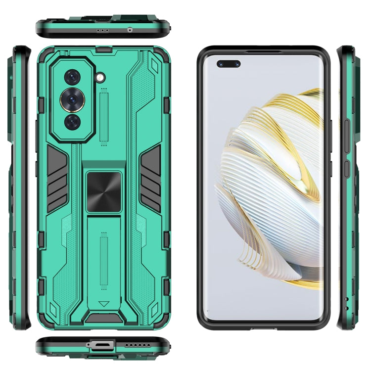 For Huawei Nova 10 Pro 4G Supersonic PC + TPU Shock-proof Protective Phone Case with Holder(Green) - Huawei Cases by buy2fix | Online Shopping UK | buy2fix