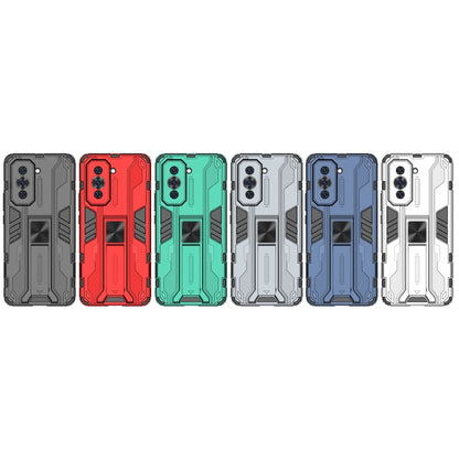 For Huawei Nova 10 Pro 4G Supersonic PC + TPU Shock-proof Protective Phone Case with Holder(Green) - Huawei Cases by buy2fix | Online Shopping UK | buy2fix