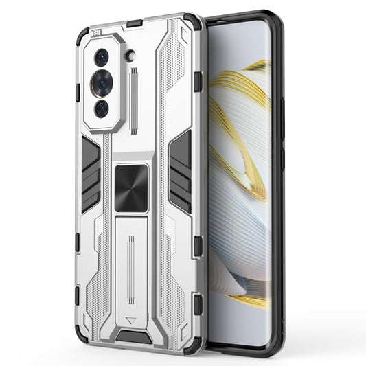 For Huawei Nova 10 Pro 4G Supersonic PC + TPU Shock-proof Protective Phone Case with Holder(Silver) - Huawei Cases by buy2fix | Online Shopping UK | buy2fix