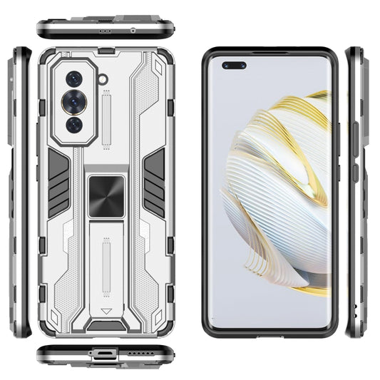 For Huawei Nova 10 Pro 4G Supersonic PC + TPU Shock-proof Protective Phone Case with Holder(Silver) - Huawei Cases by buy2fix | Online Shopping UK | buy2fix