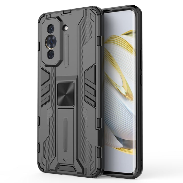 For Huawei Nova 10 Pro 4G Supersonic PC + TPU Shock-proof Protective Phone Case with Holder(Black) - Huawei Cases by buy2fix | Online Shopping UK | buy2fix