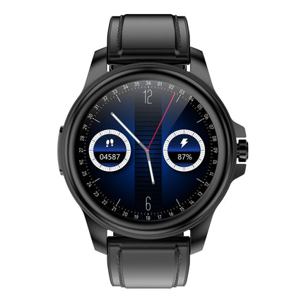 E89 1.32 Inch Screen Leather Strap Smart Health Watch Supports ECG Function, AI Medical Diagnosis, Body Temperature Monitoring(Black) by buy2fix