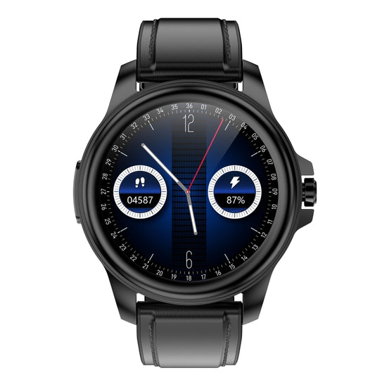 E89 1.32 Inch Screen Leather Strap Smart Health Watch Supports ECG Function, AI Medical Diagnosis, Body Temperature Monitoring(Black) by buy2fix