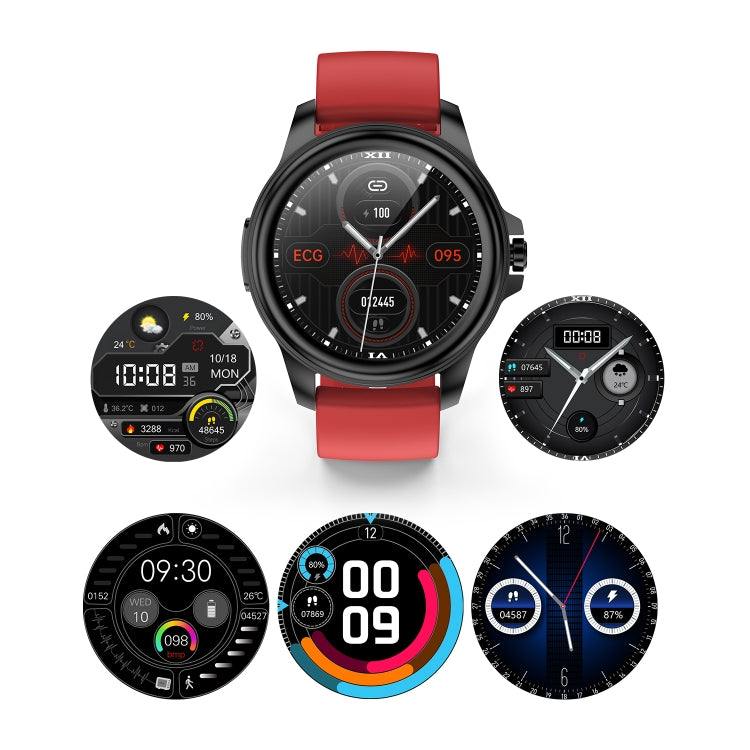 E89 1.32 Inch Screen Leather Strap Smart Health Watch Supports ECG Function, AI Medical Diagnosis, Body Temperature Monitoring(Black) by buy2fix