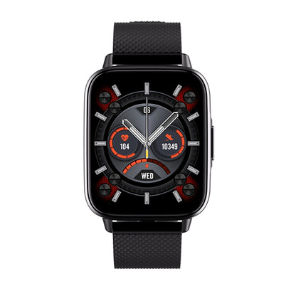 FW02 1.7 Inch Square Screen Silicone Strap Smart Health Watch Supports Heart Rate, Blood Oxygen Monitoring(Black) by buy2fix