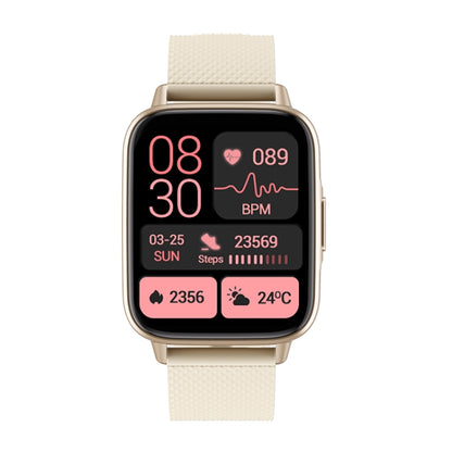 FW02 1.7 Inch Square Screen Silicone Strap Smart Health Watch Supports Heart Rate, Blood Oxygen Monitoring(Gold) by buy2fix