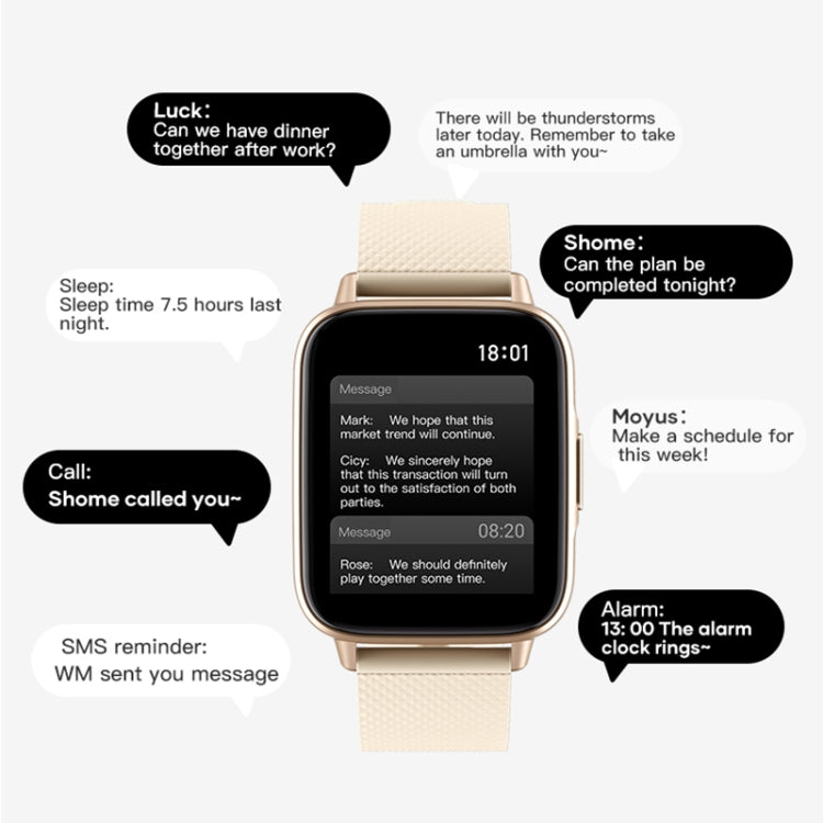 FW02 1.7 Inch Square Screen Silicone Strap Smart Health Watch Supports Heart Rate, Blood Oxygen Monitoring(Black) by buy2fix