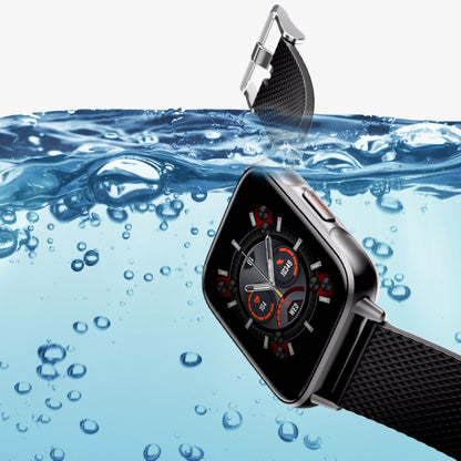 FW02 1.7 Inch Square Screen Silicone Strap Smart Health Watch Supports Heart Rate, Blood Oxygen Monitoring(Black) by buy2fix