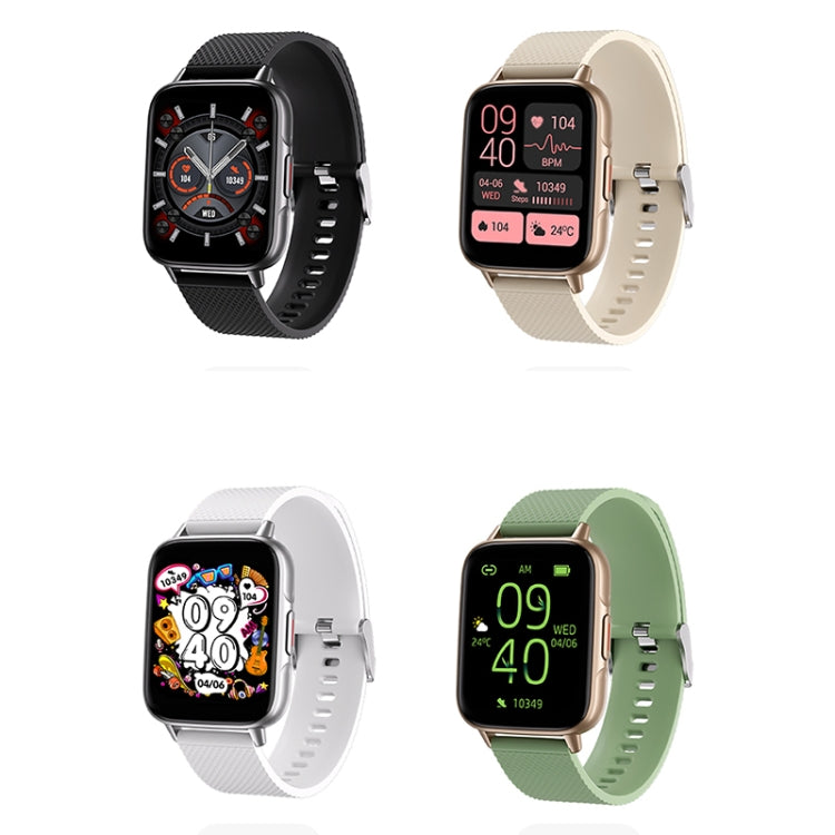 FW02 1.7 Inch Square Screen Silicone Strap Smart Health Watch Supports Heart Rate, Blood Oxygen Monitoring(Gold) by buy2fix