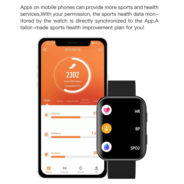 GX08 1.69 Inch Square Screen Smart Watch Supports Heart Rate Detection, Blood Pressure Detection, Blood Oxygen Detection(Blue) by buy2fix
