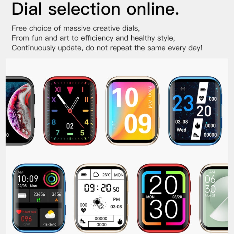 GX08 1.69 Inch Square Screen Smart Watch Supports Heart Rate Detection, Blood Pressure Detection, Blood Oxygen Detection(Blue) by buy2fix