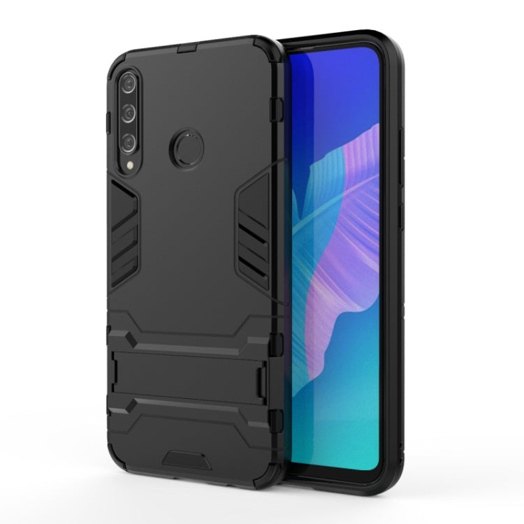 For Huawei Y7p / P40 Lite E Shockproof PC + TPU with Holder(Black) - Huawei Cases by buy2fix | Online Shopping UK | buy2fix